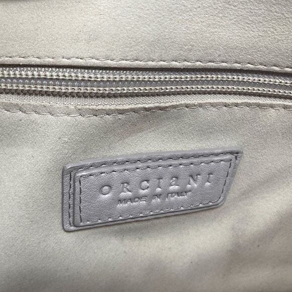 Orciani Leather Light Beige Crossbody Shoulder Bag Handbag Purse Minimalist VTG - Picture 7 of 16